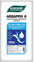 АКВАРИН- 6, водораствор. компл. минеральное удобрение (NPKMgS = 15*5*30*1,7*1,3), 20 кг. БХЗ