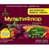 МУЛЬТИФЛОР Овощное для моркови, редиса, свеклы (без хлора), 50гр