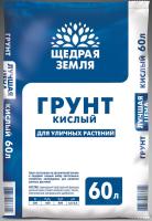 Грунт кислый Щедрая земля для уличных растений, 60л, 