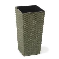 Кашпо FINEZJA ECO wood квадратн. 250х250 с вкладышем Rattan (арт 822). Польша