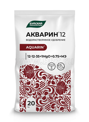 АКВАРИН-12, водораствор. компл. минеральное удобрение (NPKMgS = 12*12*35*1*0,7), 20 кг. БХЗ