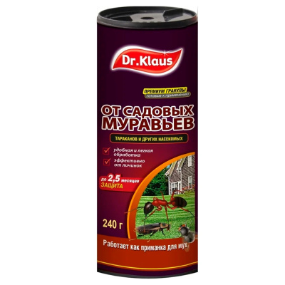 Dr. KLAUS. Гранулы от муравьев и др. ползающ. насекомых, 240 гр